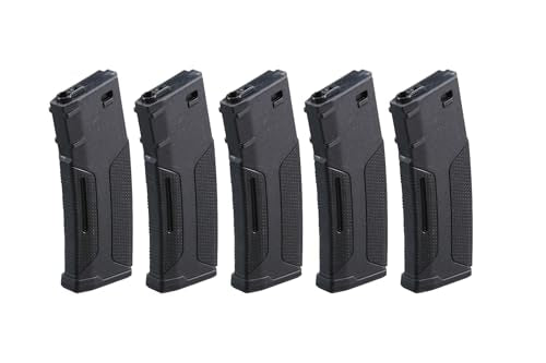 M4 Airsoft Magazine 140RD Mid Cap - 5 Pack - Black