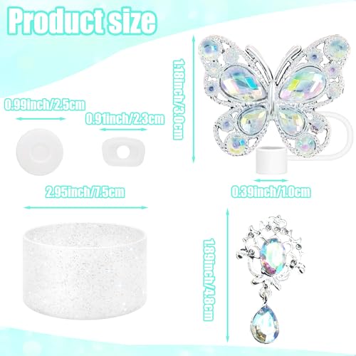 Personalized Water Bottle Accessory Set - Shiny White