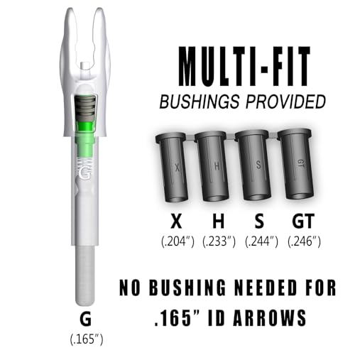 Lighted Arrow Nocks 6PCS with X, H, S, GT Bushings - Universal Fit
