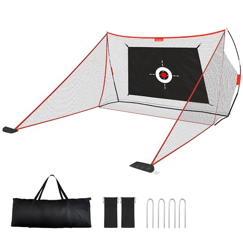 Sturdum 10x7ft Golf Hitting Net with Side Nets - Basic Training Set for Practice