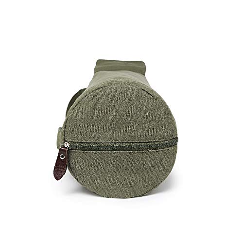 Yoga Mat Bag - Army Green Canvas with Adjustable Strap