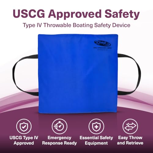 Kemp USA Type IV Throwable Flotation Cushion Royal Blue - USCG Approved Boat Safety