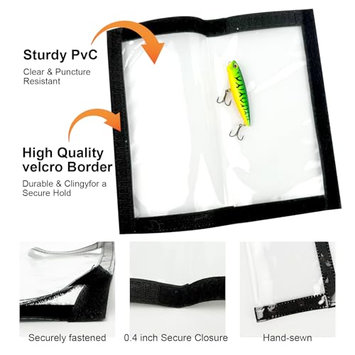 Large Fishing Lure Wraps - Durable Clear PVC Hook Covers (7.8" x 44")