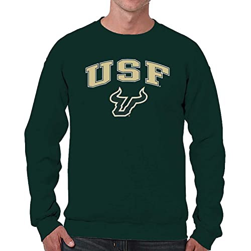 USF Bulls Crewneck Sweatshirt - Large - Green Fleece Pullover
