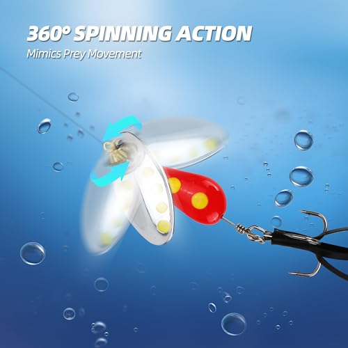 Inline Spinner Fishing Lures 5-Pack - 1/6 oz Metal Spinnerbaits
