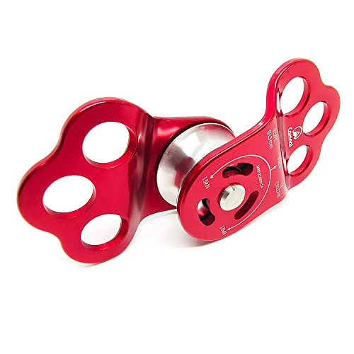 EMMRAGNO 30KN Aluminum Climbing Pulley with Three-Hole Hitch for Rock Climbing & Zipline