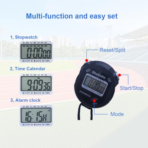 Digital Stopwatch Timer with Large Display & Replaceable Battery