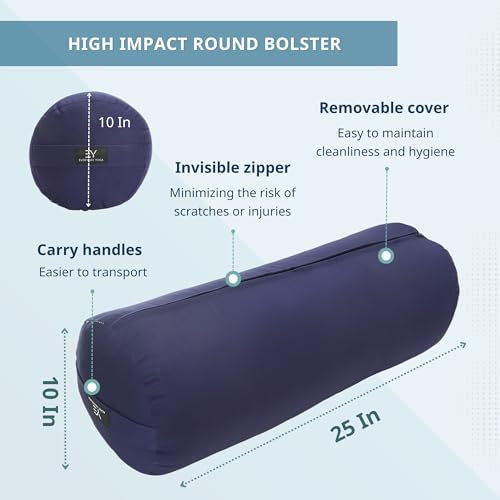 Premium Yoga Bolster Pillow - Round Plum Meditation Cushion