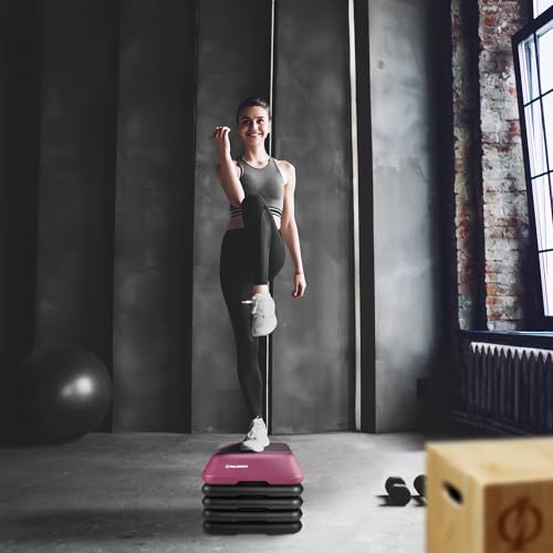 Adjustable Aerobic Step Platform with 4 Risers - 16" x 16"