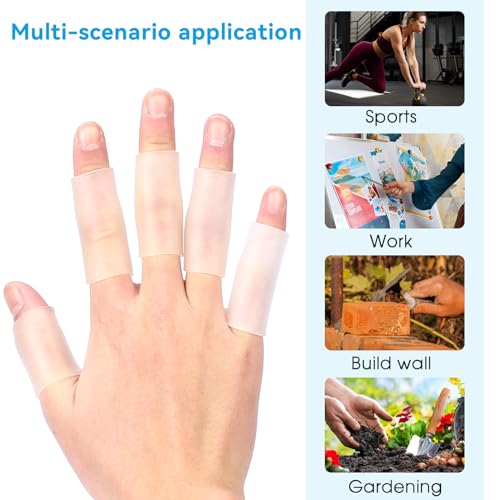 20 Pcs Silicone Finger Sleeve Protectors - Transparent Gel Covers