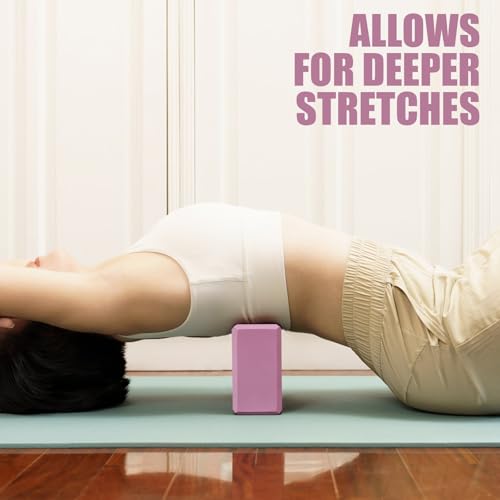Yoga Blocks - 2 Pcs Foam Blocks for Meditation & Stretching - Pink