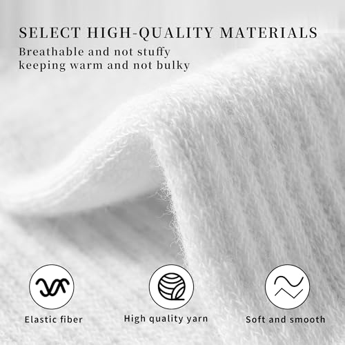 Cushioned Crew Socks for Women and Men - White, Size 8.5-9.5 (12 Pairs)