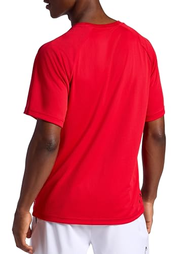 Head Flex Raglan Crewneck T‑Shirt for Men, Standard Fit, Lightweight Mesh – True Red (Medium)