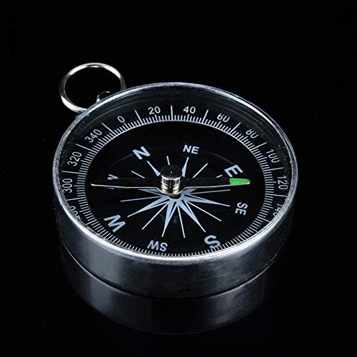 Portable Pocket Compass for Hiking and Camping - Silver