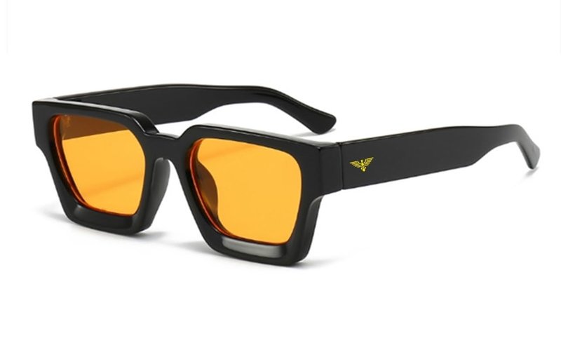 AIGLE nova Unisex Sunglasses, Black and Tortoise Frames, Polarized Lenses (Black, Orange)