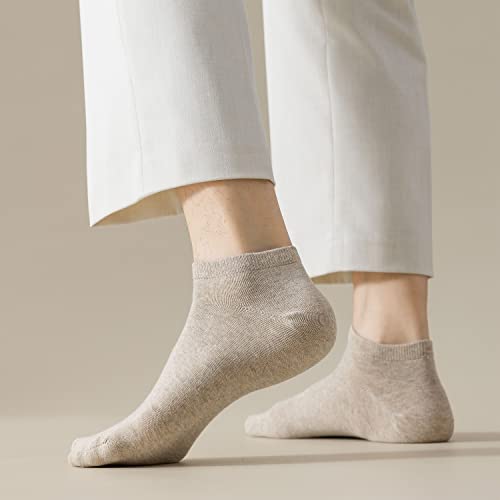 MAGIARTE Men's Cotton Ankle Socks 6 Pairs, Low Cut Athletic Moisture Wicking No Show Socks - Color#03, Size 9-12