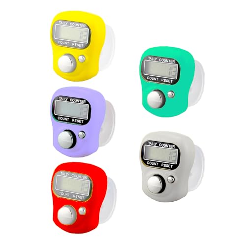 Digital Finger Tally Counter - 5-Digit Hand Clicker for Knitting - 5pcs