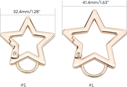 Star Shaped Stainless Steel Keychain Carabiner Clip - Silver