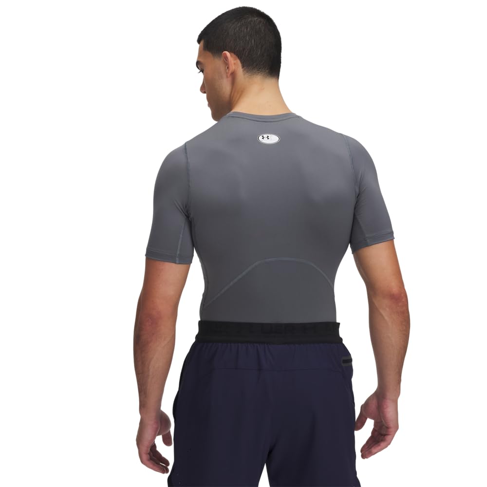 Under Armour Men's Armour HeatGear Compression Short-Sleeve T-Shirt, (012) Pitch Gray / / White, XX-Large Tall