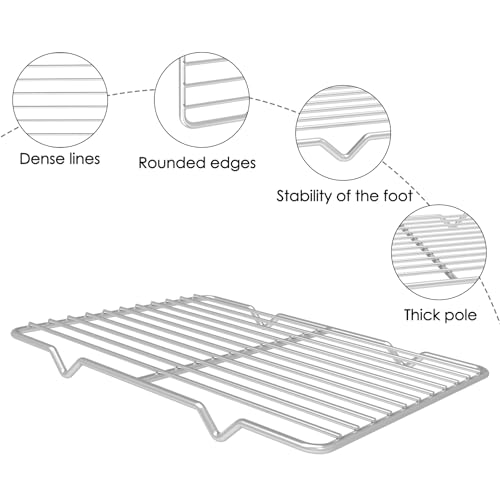 Stainless Steel Cooling Racks Set of 2 - Oven Safe Baking & Roasting Grids, 7.8x10.2 inches