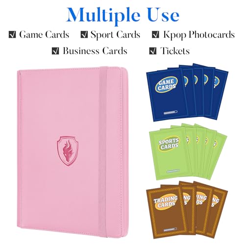 Premium 9 Pocket Card Binder for 540 Cards - Pink Collection Album