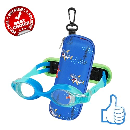 Kids Swim Goggles with Fabric Strap - Blue Shark, Age 3-8