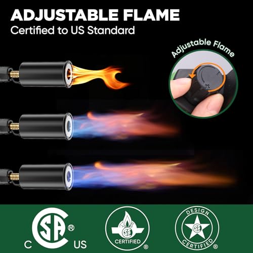 Powerful Propane Torch Head, Campfire Starter, Charcoal Lighter, Welding Torch Head by MAPP, MAP/PRO, for Searing Steak, Soldering, Brazing, Stripping Paint(Tank Not Included)