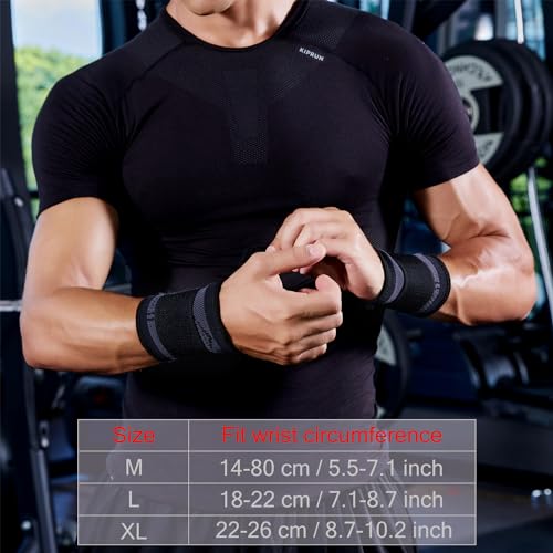 Wrist Brace Compression Support Sleeves - 2 Pack Black Medium