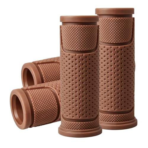 Kids Bike Handlebar Grips - Non-Slip TPR - Brown