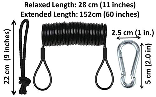 Safety Leash with Heavy Duty Cuff & Carabiner - Basic 1 Pack