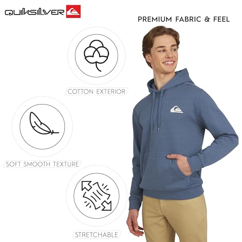 Quiksilver Men's X-Large Navy Heather Fleece Hoodie Sweatshirt