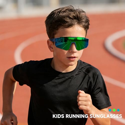 Kids Polarized Baseball Sunglasses - Lightweight Red for Ages 3-12