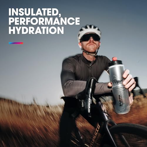 Insulated Bike Water Bottle - 24oz, Ascent Black - High Flow & Leakproof