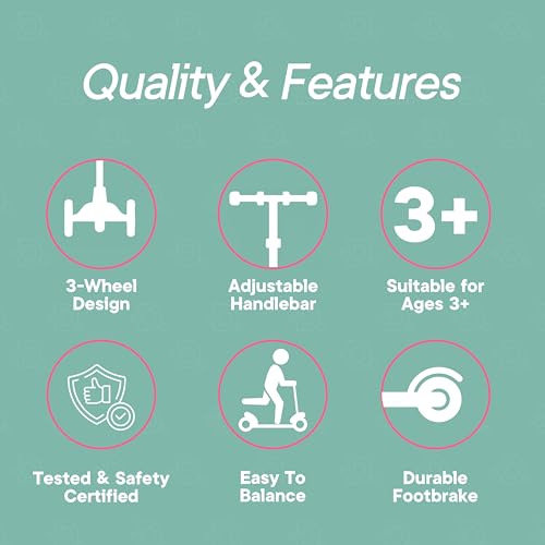 3-Wheel Kids Scooter with Adjustable Handlebar - Candy