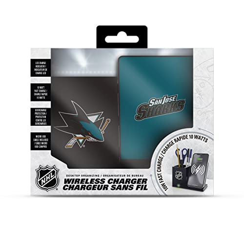 NHL Wireless Charger & Desktop Organizer - Qi Compatible, 10W