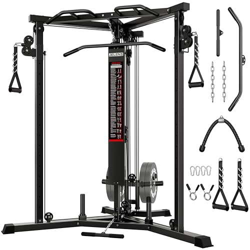 Cable Crossover Machine with High & Low Pulley System - Black