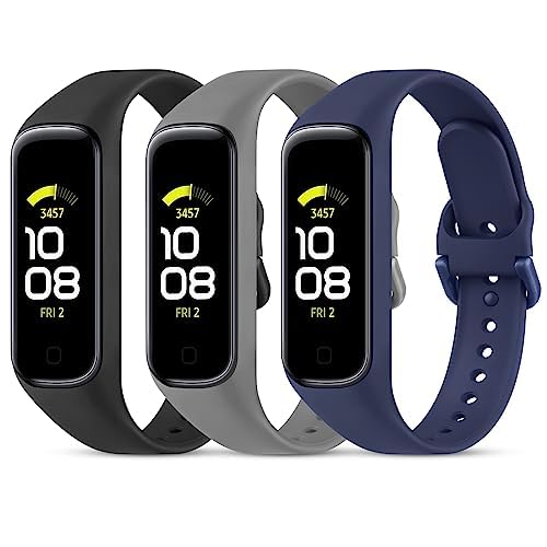Silicone Sport Replacement Bands for Samsung Galaxy Fit 2 - Black, Dark Grey, Navy Blue