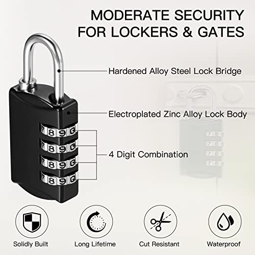 Moxweyeni 20 Pcs 4 Digit Combination Lock Small Combo Luggage Number Locks Outdoor Waterproof Padlock for Traveling Toolbox Gym Door Locker Suitcases Employee Hasp Storage