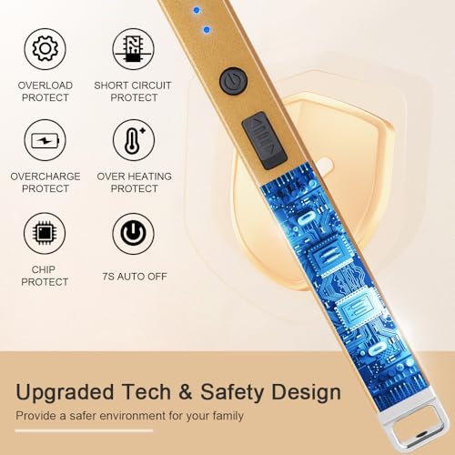 Electric Arc Lighter Flameless Rechargeable USB - Gold