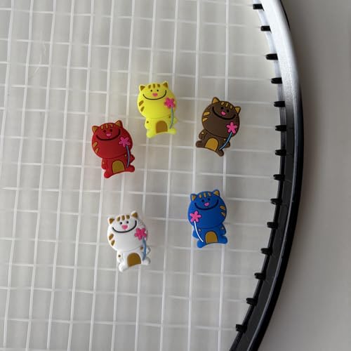Tennis Dampener - Cute Cat Vibration Shock Absorber, 5 Pieces