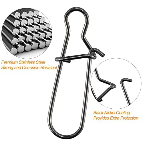 Stainless Steel Duo Lock Fishing Snaps - 100 Pack - #1 40LB