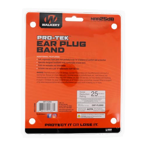 Pro-Tek Earplug Band - 25dB NRR Passive Hearing Protection for Shooting