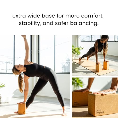 Cork Yoga Blocks 2 Pack - Extra Large, Durable, Non-Slip, Classic