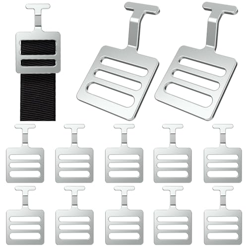 1 Inch Shoulder Pad T Hook - 12 Pcs Silver Football Gear