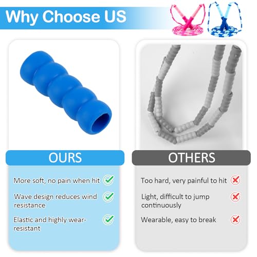 Adjustable Jump Rope for Kids - Tangle Free - Blue & Pink