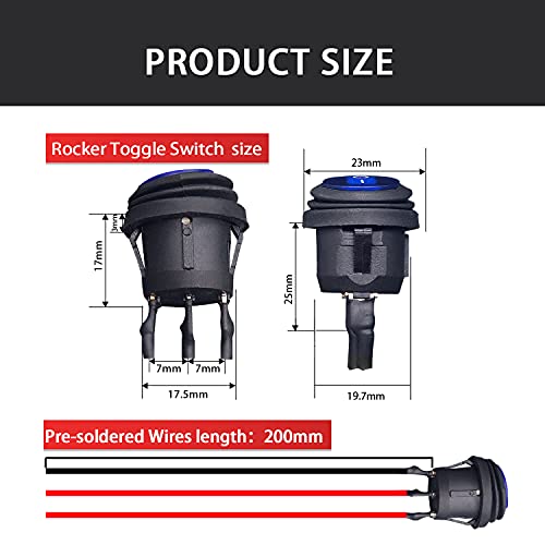 Waterproof Rocker Switch LED Light - 3PCS Multicolored