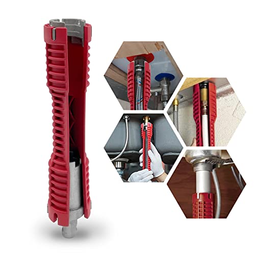 Basin Wrench, Faucet and Sink Installer Tool Multifunctional Plumbing Tool Pipe Extractor for Sink Bathroom Kitchen Toilet Plumbing