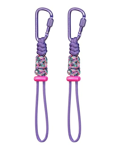 Bensivo Carabiner Clip 2 Pack with Screw Lock – Purple Paracord Lanyard Hardware