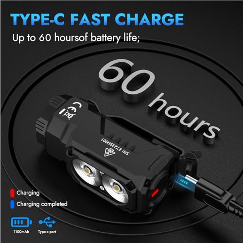 WUBEN E7 Mini Flashlight Black LBG 1800 Lumens Magnet & Waterproof