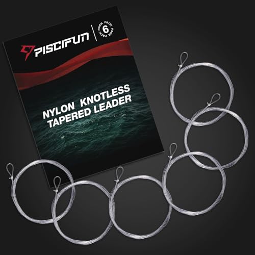 9ft Tapered Fly Fishing Leader with Pre-Tied Loop - 6 Pack